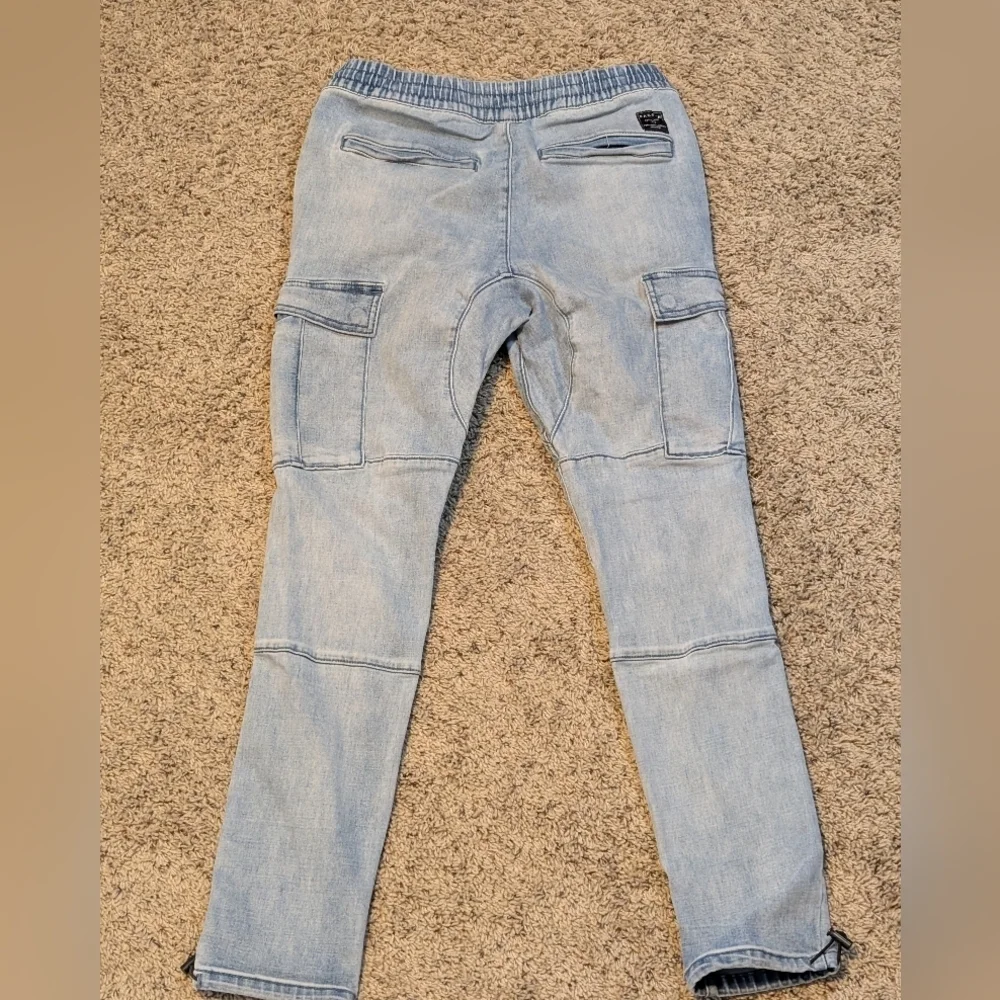 PacSun Y2K Blue Pull on Cargo Joggers Drawstring